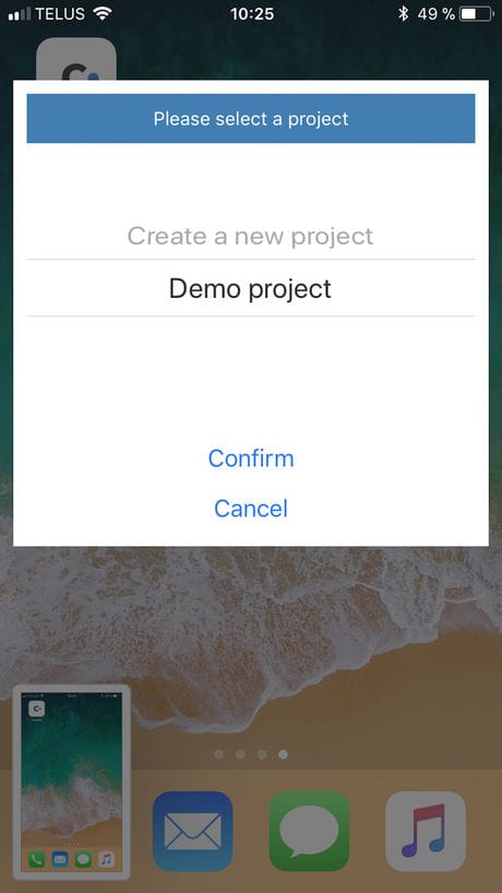 Capture d'écran de l'application Capian pour évaluer l'UX sur mobile